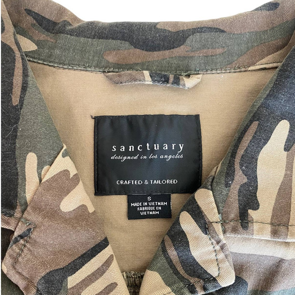 Sanctuary Camo Shirt Utility Jacket Small Shacket Anthro - Picture 4 of 7